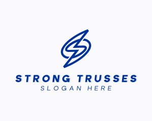 Power Lightning Letter S logo design