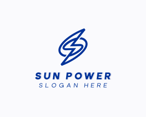 Power Lightning Letter S logo design