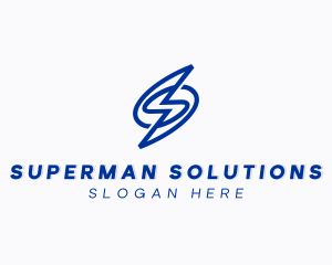 Power Lightning Letter S logo design