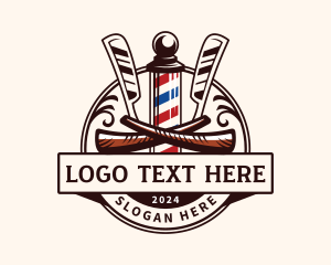 Vintage - Barber Razor Hairstylist logo design