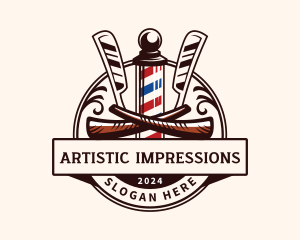 Barber Razor Hairstylist Logo