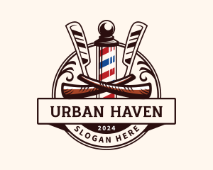 Barber Razor Hairstylist Logo