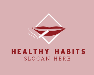 Smoking Red Lips logo design