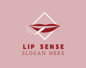 Smoking Red Lips logo design