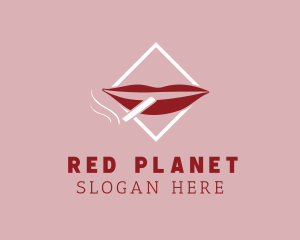 Smoking Red Lips logo design