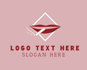Cigarette - Smoking Red Lips logo design