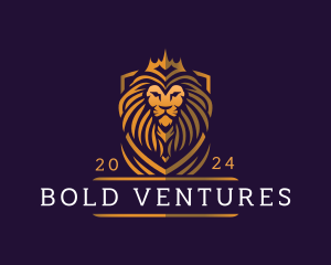 Lion Crown Shield logo design