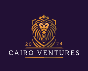 Lion Crown Shield logo design