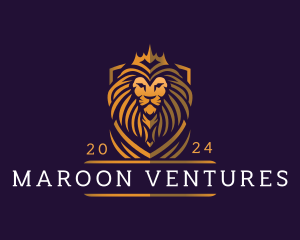 Lion Crown Shield logo design