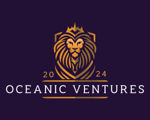 Lion Crown Shield logo design