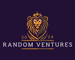 Lion Crown Shield logo design