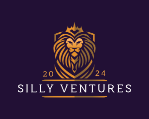 Lion Crown Shield logo design