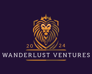 Lion Crown Shield logo design