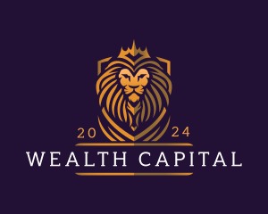 Lion Crown Shield logo design