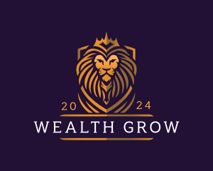 Lion Crown Shield logo design