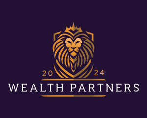 Lion Crown Shield logo design