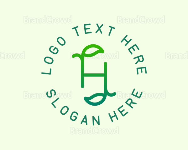 Organic Leaves Letter H Logo