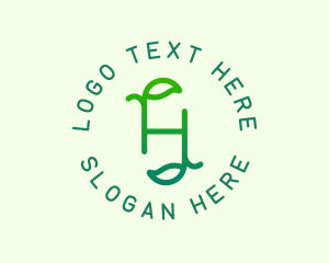 Plantation - Organic Leaves Letter H logo design