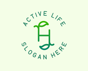 Organic Leaves Letter H Logo