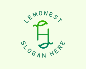 Organic Leaves Letter H Logo