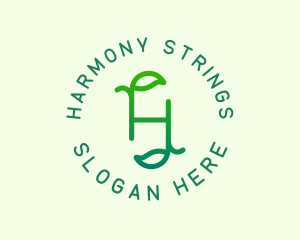 Organic Leaves Letter H logo design