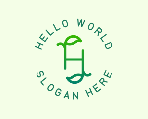 Organic Leaves Letter H logo design