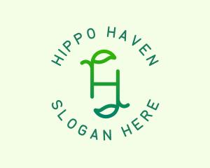 Organic Leaves Letter H logo design