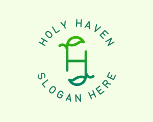 Organic Leaves Letter H logo design