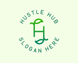 Organic Leaves Letter H logo design