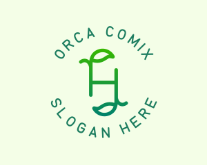 Veggie - Organic Leaves Letter H logo design