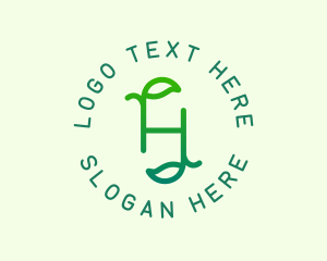 Organic Leaves Letter H Logo