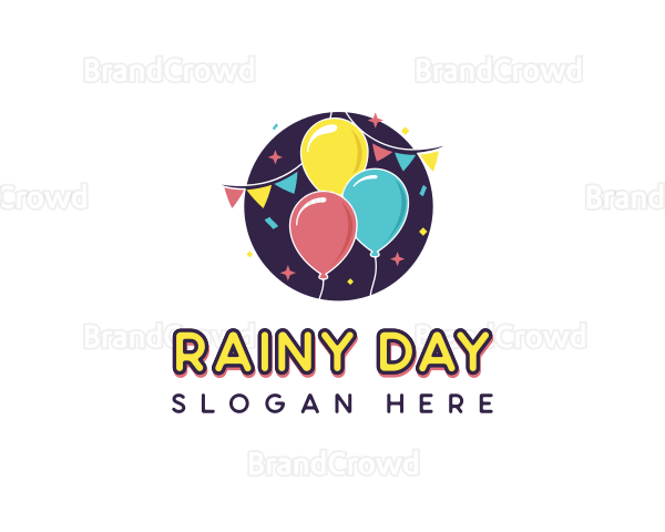 Confetti Balloon Party Logo