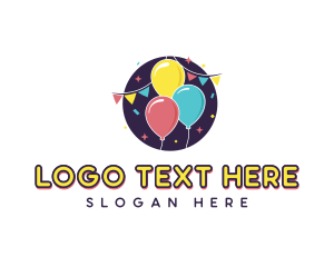 Party Rental - Confetti Balloon Party logo design