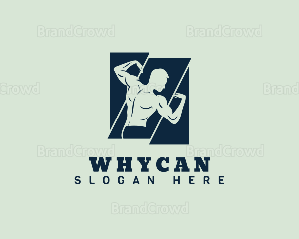 Muscular Man Gym Logo