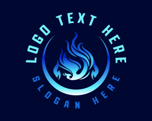Firefighter - Fire Flame Gasoline logo design