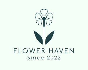 Nature Flower Needle logo design