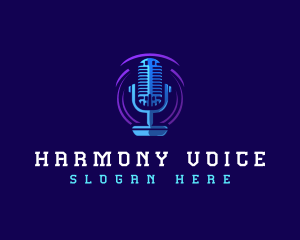 Singing - Radio Station Microphone logo design