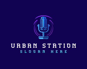 Radio Station Microphone logo design