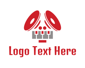 Keyboard - Music Speaker Subwoofer logo design