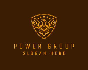 Soldier - Golden Royal Eagle Crest logo design