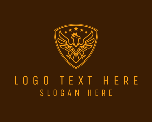 Falcon - Golden Royal Eagle Crest logo design