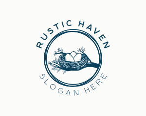 Rustic Egg Nest logo design