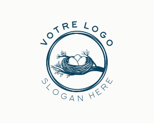 Nest - Rustic Bird Nest logo design