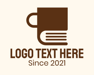 Bookstore - Brown Book Mug logo design