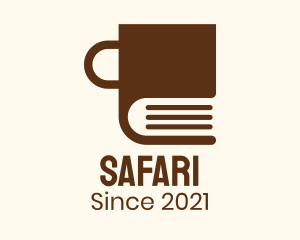 Cafe - Brown Book Mug logo design