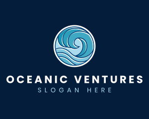 Wave Water Tsunami logo design