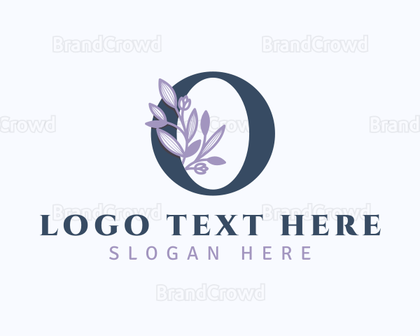 Floral Branch Letter O Logo