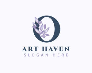 Floral Branch Letter O logo design