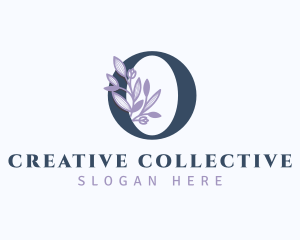 Floral Branch Letter O logo design