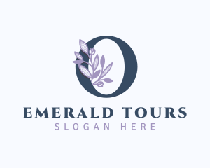 Floral Branch Letter O logo design